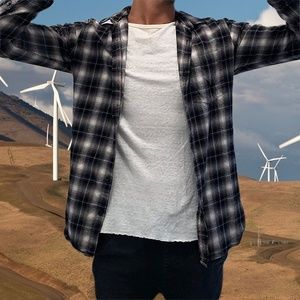 Forever 21 Brown + Black Plaid Shirt